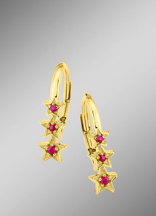 Ohrschmuck - Ohrringe mit echt Rubin, in Farbe  Ansicht 1