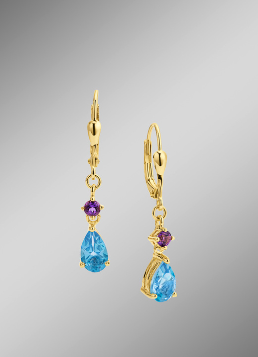 Ohrschmuck - Ohrringe mit Blautopas, in Farbe  Ansicht 1