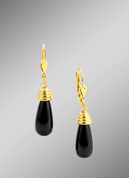 Ohrschmuck - Ohrringe mit Onyx, in Farbe  Ansicht 1