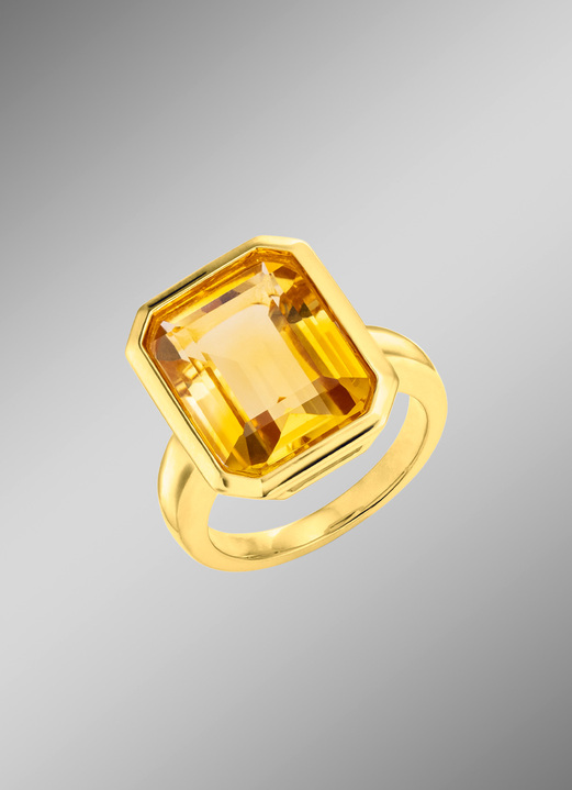 Ringe - Moderner Damenring mit echt Citrin, in Größe 170 bis 180, in Farbe  Ansicht 1