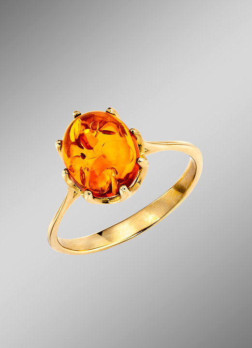 Ringe - Damenring mit echt Bernstein, in Größe 160 bis 220, in Farbe  Ansicht 1