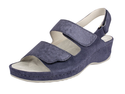 Klett-Sandalette aus Velours-Leder