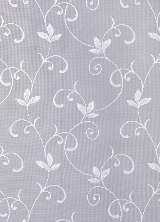 Klassisch - Filigraner Blumenfenster-Store mit gebogten Abschlüssen Ansicht 2 Klassisch - Filigraner Blumenfenster-Store mit gebogten Abschlüssen, in Größe 140 (H125xB300 cm) bis 181 (H175xB600 cm), in Farbe WEISS Ansicht 2