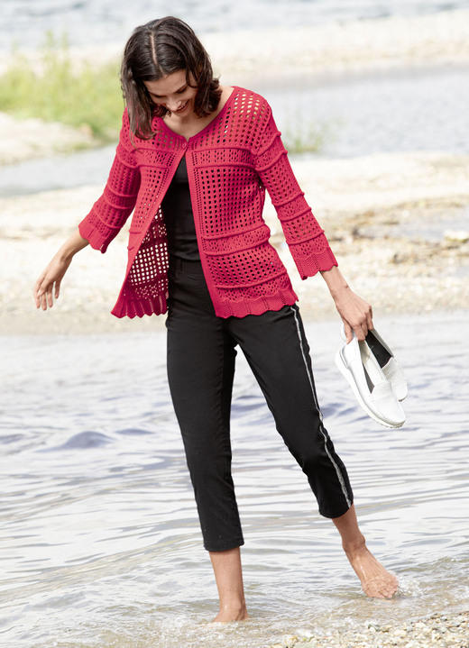 Hosen - Hose in 7/8-Länge mit silberfarbenem Galonstreifen, in Größe 017 bis 052, in Farbe MINT Ansicht 4