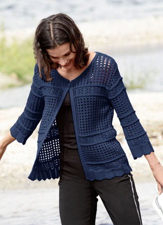 Strickjacke mit Ajourmuster