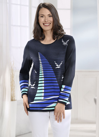 Pullover mit Segelboot-Motiv