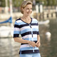 Kurzarm - Pulli mit Sreifendessin, in Größe 038 bis 052, in Farbe MARINE-BLEU-WEISS – Farbe MARINE-BLEU-WEISS – Ansicht 1