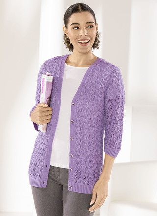 Strickjacke mit Ajourmuster