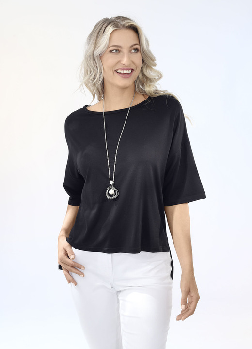 - Lässiges Shirt mit kurzen Seitenschlitzen, in Größe 034 bis 036, in Farbe SCHWARZ