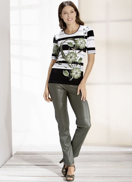 - Fabelhaftes Shirt mit Rundhalsausschnitt, in Größe 036 bis 050, in Farbe WEISS-SCHWARZ Ansicht 4