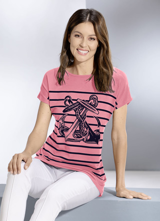 Shirt mit maritimen Druck in 2 Farben
