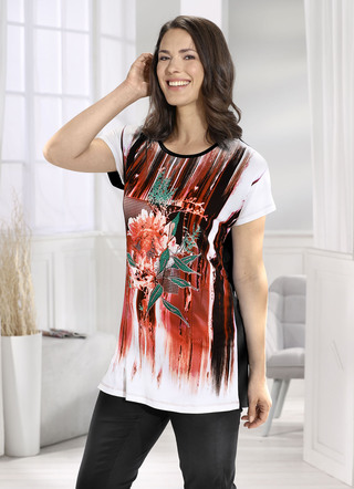 Longshirt mit farbbrillantem Inkjet-Druck in 2 Farben