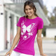 Kurzarm - Shirt mit Schmetterlings-Druck in 3 Farben, in Größe 036 bis 054, in Farbe PINK