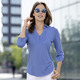 Tuniken - Shirt-Tunika mit Polokragen – Farbe JEANSBLAU Tuniken - Shirt-Tunika mit Polokragen, in Größe 036 bis 052, in Farbe JEANSBLAU