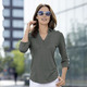 Tuniken - Shirt-Tunika mit Polokragen – Farbe OLIV Tuniken - Shirt-Tunika mit Polokragen, in Größe 036 bis 052, in Farbe JEANSBLAU