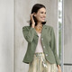 Blusen - Blusenjacke  mit Schulterpolster – Farbe OLIV – Ansicht 1 Blusen - Blusenjacke  mit Schulterpolster, in Größe 034 bis 050, in Farbe ROYALBLAU – Farbe OLIV – Ansicht 1