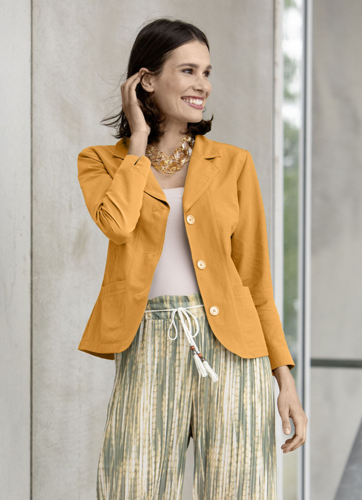 Blusen - Blusenjacke  mit Schulterpolster, in Größe 034 bis 050, in Farbe OLIV Ansicht 5