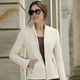 Blusenjacken - Jacke mit Schulterpolstern – Farbe CREME Blusenjacken - Jacke mit Schulterpolstern, in Größe 036 bis 052, in Farbe MARINE