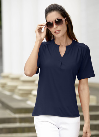 Shirt-Tunika mit Stehkragen