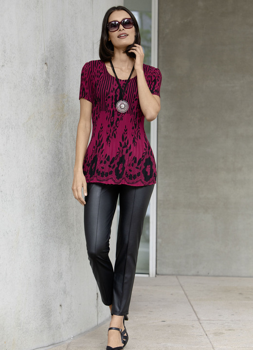 Tuniken - Tunika mit Bordüren-Druck, in Größe L bis XXL, in Farbe ROT-SCHWARZ Ansicht 2