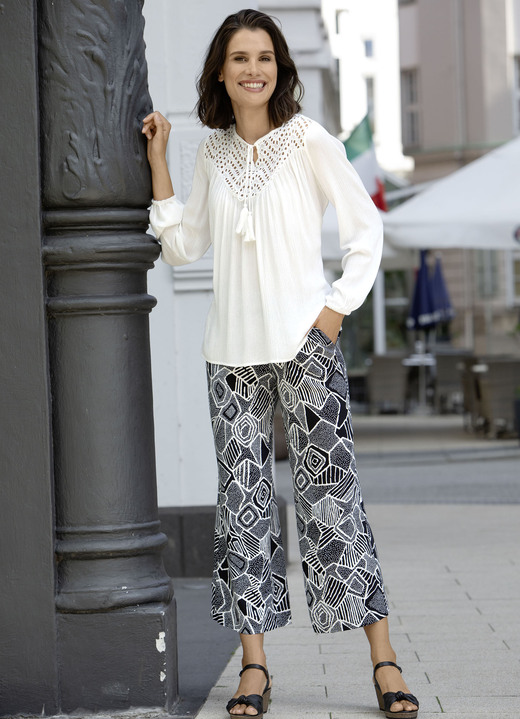 - Tunika mit Bindeband, in Größe 036 bis 052, in Farbe ECRU Ansicht 2