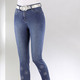 Hosen - Jeans mit floralen Lochstickereien und Strasssteinchen – Farbe JEANSBLAU – Ansicht 3 Hosen - Jeans mit floralen Lochstickereien und Strasssteinchen, in Größe 017 bis 050, in Farbe HELLBLAU – Farbe JEANSBLAU – Ansicht 3