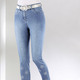Hosen - Jeans mit floralen Lochstickereien und Strasssteinchen – Farbe HELLBLAU – Ansicht 3 Hosen - Jeans mit floralen Lochstickereien und Strasssteinchen, in Größe 017 bis 050, in Farbe HELLBLAU – Farbe HELLBLAU – Ansicht 3