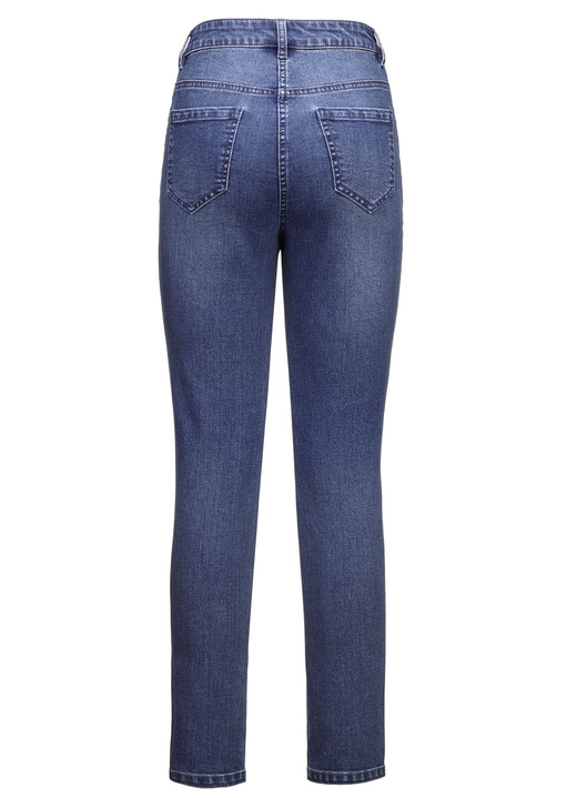 Hosen - Jeans mit floralen Lochstickereien und Strasssteinchen Ansicht 6 Hosen - Jeans mit floralen Lochstickereien und Strasssteinchen, in Größe 017 bis 050, in Farbe HELLBLAU Ansicht 6