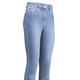 Hosen - Jeans mit floralen Lochstickereien und Strasssteinchen, in Größe 017 bis 050, in Farbe HELLBLAU – Farbe HELLBLAU – Ansicht 1