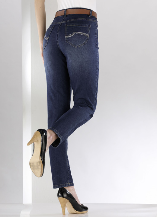SALE % - Jeans mit schönen Stickereien und funkelnden Strassteinen, in Größe 017 bis 052, in Farbe JEANSBLAU Ansicht 8