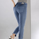 Hosen - Edel-Jeans mit effektvollen Strasssteinen – Farbe JEANSBLAU – Ansicht 4 Hosen - Edel-Jeans mit effektvollen Strasssteinen, in Größe 017 bis 052, in Farbe PINK – Farbe JEANSBLAU – Ansicht 4