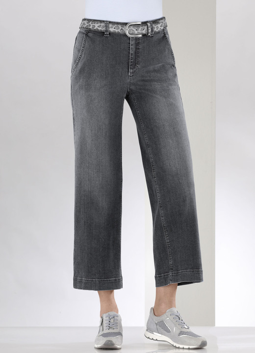 - Jeans-Culotte mit luftig-weitem Bein, in Größe 018 bis 054, in Farbe ANTHRAZIT Ansicht 3