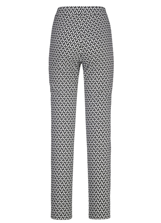 Hosen - Hose mit aktueller Dessinierung, in Größe 017 bis 052, in Farbe SCHWARZ-ECRU Ansicht 2