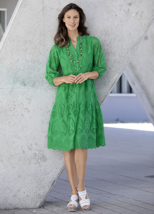 Sommerkleider - Kleid aus reiner Baumwolle Sommerkleider - Kleid aus reiner Baumwolle, in Größe 036 bis 052, in Farbe GRÜN