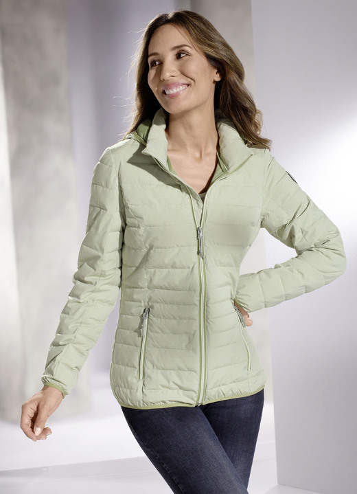 Kurz - Funktionsjacke in 2 Farben Ansicht 2 Kurz - Funktionsjacke in 2 Farben, in Größe 034 bis 050, in Farbe LINDGRÜN Ansicht 2