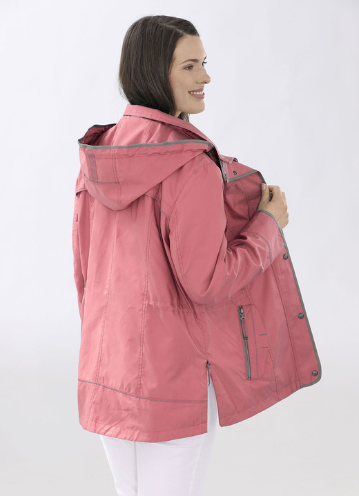 Damenmode - Funktionsjacke mit Reißverschluss an den Seitenschlitzen Damenmode - Funktionsjacke mit Reißverschluss an den Seitenschlitzen, in Größe 040 bis 060, in Farbe MELONE