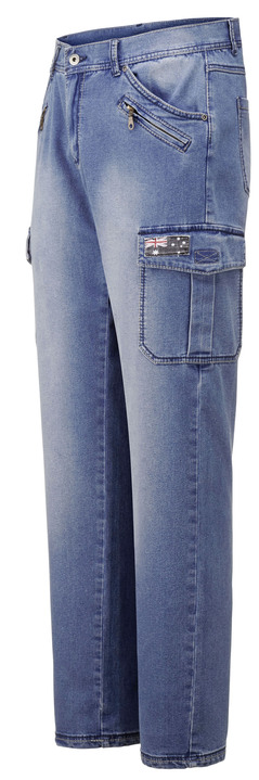 - Trendige Jeans mit 8 Taschen in 2 Farben, in Größe 024 bis 060, in Farbe HELLBLAU Ansicht 2