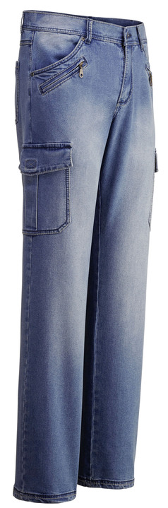 - Trendige Jeans mit 8 Taschen in 2 Farben, in Größe 024 bis 060, in Farbe HELLBLAU Ansicht 3