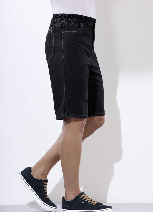 Shorts & Bermudas - Jeans-Bermudas mit Dehnbundeinsätzen in 3 Farben, in Größe 024 bis 060, in Farbe SCHWARZ Ansicht 1