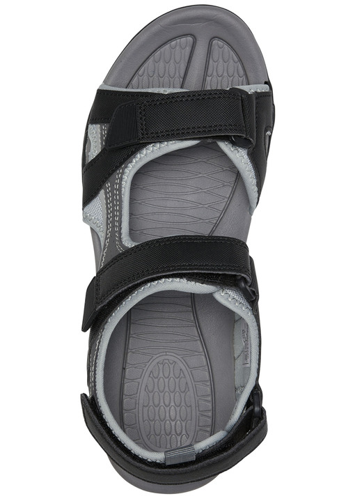 Sandalen & Pantoletten - Trekking-Sandale mit drei praktischen Klettspangen, in Größe 040 bis 046, in Farbe GRAU-SCHWARZ Ansicht 2