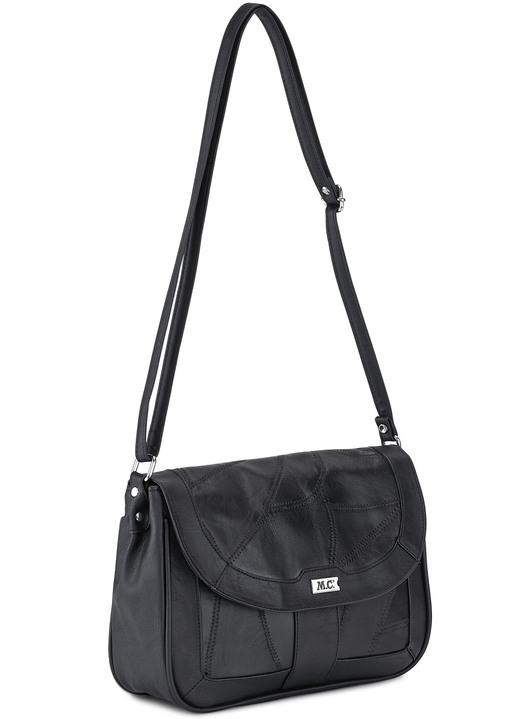 - Patchwork-Tasche aus Nappaleder, in Farbe SCHWARZ Ansicht 1