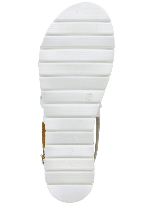 Sandaletten & Pantoletten - ELENA EDEN Sandale aus teilweise reptilgeprägtem Nappaleder, in Größe 036 bis 041, in Farbe WEISS-SILBER Ansicht 3