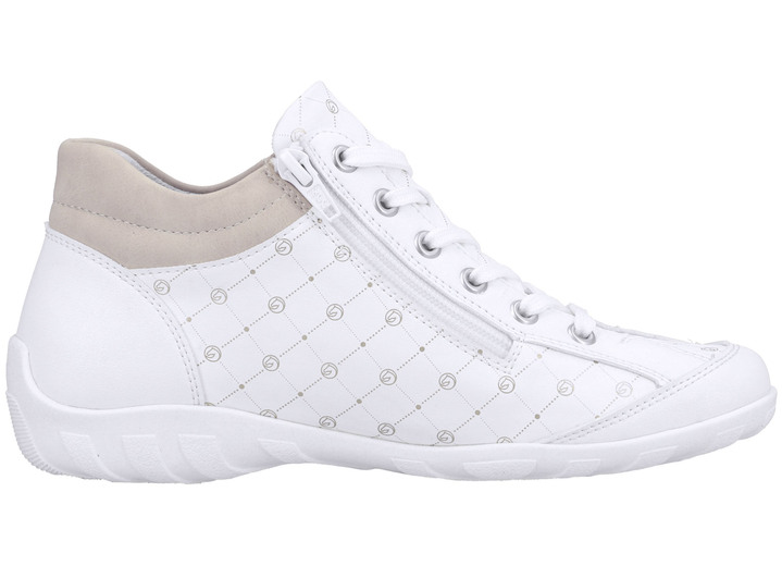 - Remonte Schnür-Bootie aus bedrucktem und metallisch schimmerndem Synthetikmaterial, in Größe 036 bis 042, in Farbe WEISS-PUDERROSÉ Ansicht 9