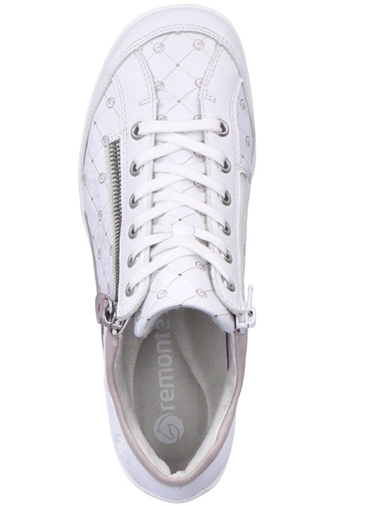 - Remonte Schnür-Bootie aus bedrucktem und metallisch schimmerndem Synthetikmaterial, in Größe 036 bis 042, in Farbe WEISS-PUDERROSÉ Ansicht 2