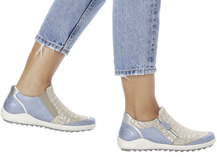 Slipper & Schnürschuhe - Remonte Slipper mit herausnehmbarer Einlage Ansicht 7 Slipper & Schnürschuhe - Remonte Slipper mit herausnehmbarer Einlage, in Größe 036 bis 042, in Farbe BLEU-SILBERGRAU Ansicht 7