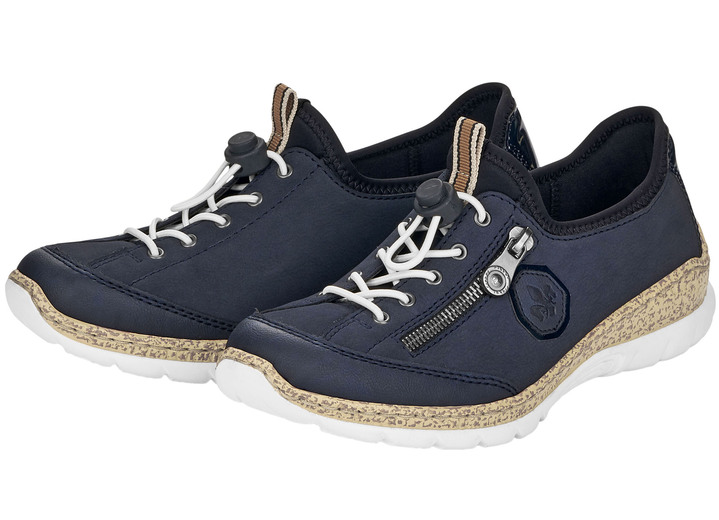 Slipper & Schnürschuhe - Rieker, sportliche Damen-Sneaker, mit MemoSoft Decksohle Ansicht 4 Slipper & Schnürschuhe - Rieker, sportliche Damen-Sneaker, mit MemoSoft Decksohle, in Größe 036 bis 042, in Farbe DUNKELBLAU Ansicht 4