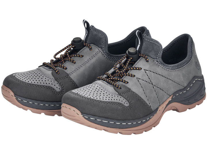 Slipper & Schnürschuhe - Rieker Sneaker mit herausnehmbarer MemoSoft-Textileinlage Ansicht 4 Slipper & Schnürschuhe - Rieker Sneaker mit herausnehmbarer MemoSoft-Textileinlage, in Größe 036 bis 043, in Farbe GRAU Ansicht 4