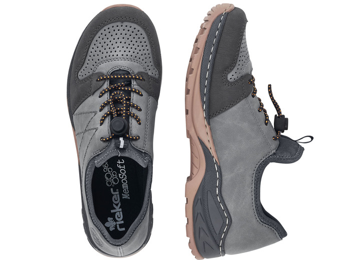 Slipper & Schnürschuhe - Rieker Sneaker mit herausnehmbarer MemoSoft-Textileinlage, in Größe 036 bis 043, in Farbe GRAU Ansicht 5