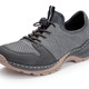 Slipper & Schnürschuhe - Rieker Sneaker mit herausnehmbarer MemoSoft-Textileinlage, in Größe 036 bis 043, in Farbe GRAU – Farbe GRAU – Ansicht 1