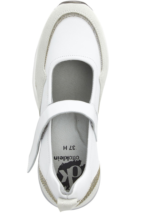 Slipper & Schnürschuhe - ELENA EDEN Spangenschuh mit Glitzereinsätzen, in Größe 036 bis 042, in Farbe WEISS-EISGRAU Ansicht 2